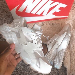 White Nike Huarches